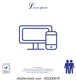 Monitor and phone, icon