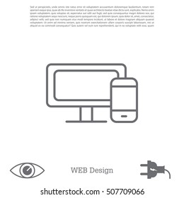 Monitor and phone, icon