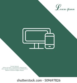 Monitor and phone, icon