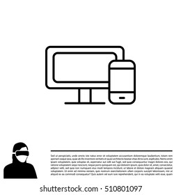 Monitor and phone, icon
