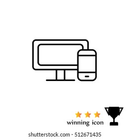 Monitor and phone, icon