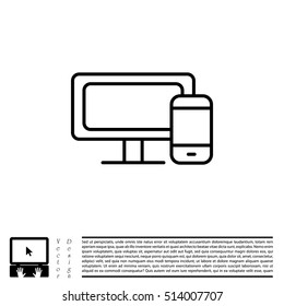 Monitor and phone, icon