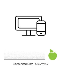 Monitor and phone, icon