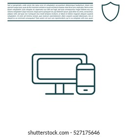 Monitor and phone, icon