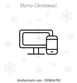 Monitor and phone, icon