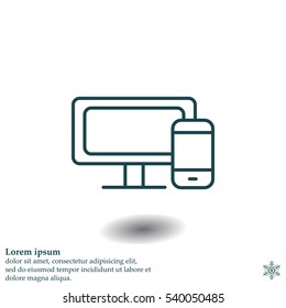 Monitor and phone, icon