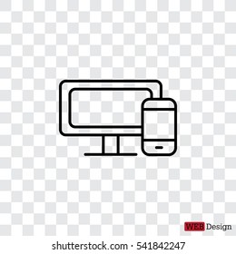 Monitor and phone, icon