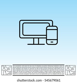 Monitor and phone, icon