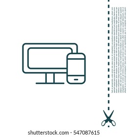 Monitor and phone, icon