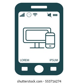 Monitor and phone, icon
