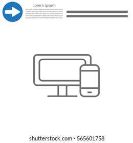 Monitor and phone, icon