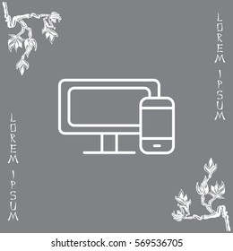 Monitor and phone, icon