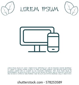 Monitor and phone, icon