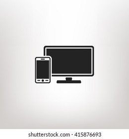 Monitor Phone Icon Vector