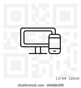 Monitor and phone icon. vector illustration