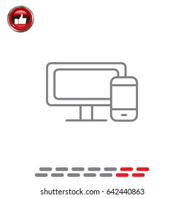 Monitor and phone icon. vector illustration