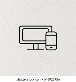 Monitor and phone icon. vector illustration