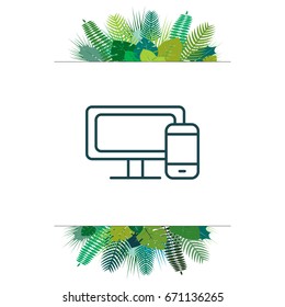 Monitor and phone icon. vector illustration