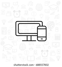 Monitor and phone icon. vector illustration