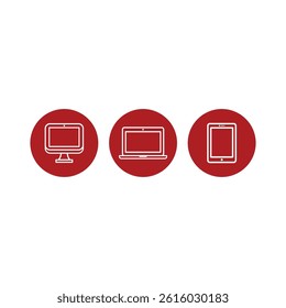 Monitor, phone, and laptop icon template. vector illustration