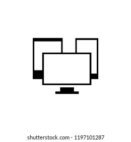 Monitor, phone, tablet icon, can be used for both print and web development, isolated on white background