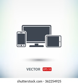 Monitor, Phone, Tablet  Icon. One Of Set Web Icons