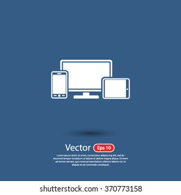 Monitor, phone, tablet  icon. One of set web icons