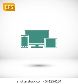 Monitor, phone, tablet  icon. One of set web icons