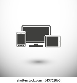 Monitor, phone, tablet  icon. One of set web icons