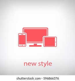 Monitor, phone, tablet  icon. One of set web icons