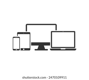 Monitor, phone, and tablet icon template