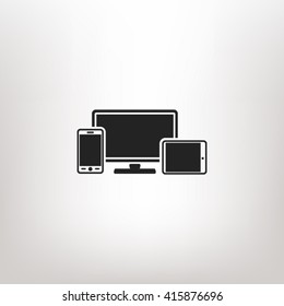 Monitor Phone Tablet icon vector