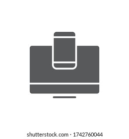 Monitor and phone vector icon symbol mockup isolated on white background