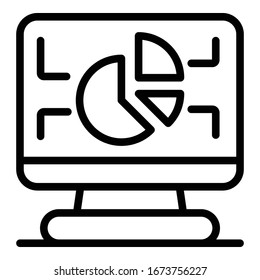 Monitor-Bild-Symbol. Rahmenmonitor-Vektorillustration-Symbol für die Kuchenabbildung im Web, einzeln auf weißem Hintergrund