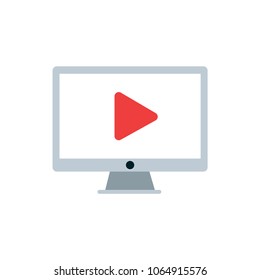 Monitor with play button vector illustration 