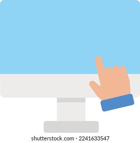 monitor pointer hand Icon Vector FLat Illustration
