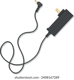 Monitor power adapter vector illustration