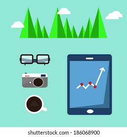 monitor profit on travel vector format