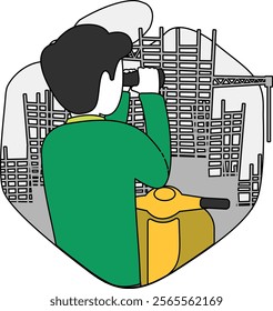 Monitor the project flat illustration vector landing page