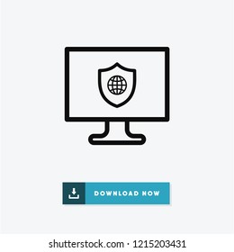 Monitor protection vector icon