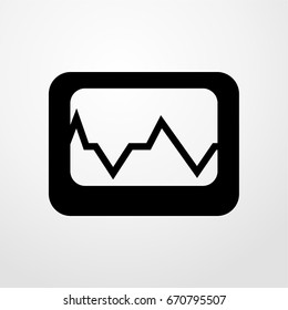 monitor with pulse icon. vector sign symbol on white background