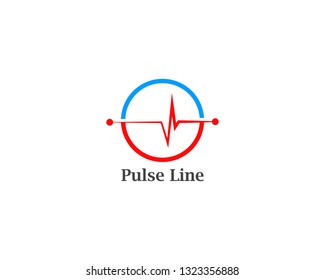 Monitor Pulse line design template vector