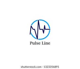 Monitor Pulse line design template vector