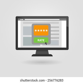 Monitor with rate button and stars