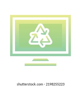 monitor recycle logo gradient design template icon element