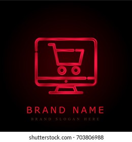 Monitor red chromium metallic logo