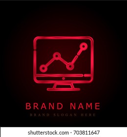 Monitor red chromium metallic logo