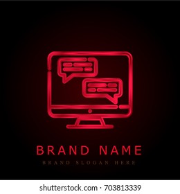 Monitor red chromium metallic logo