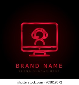 Monitor red chromium metallic logo