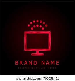 Monitor red chromium metallic logo